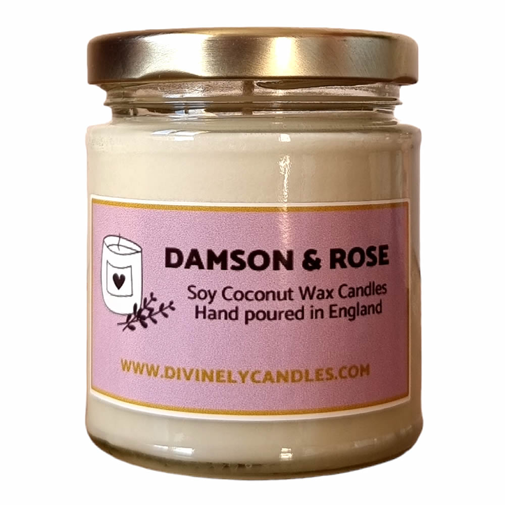 Damson and Rose Soy Coconut Wax Candle