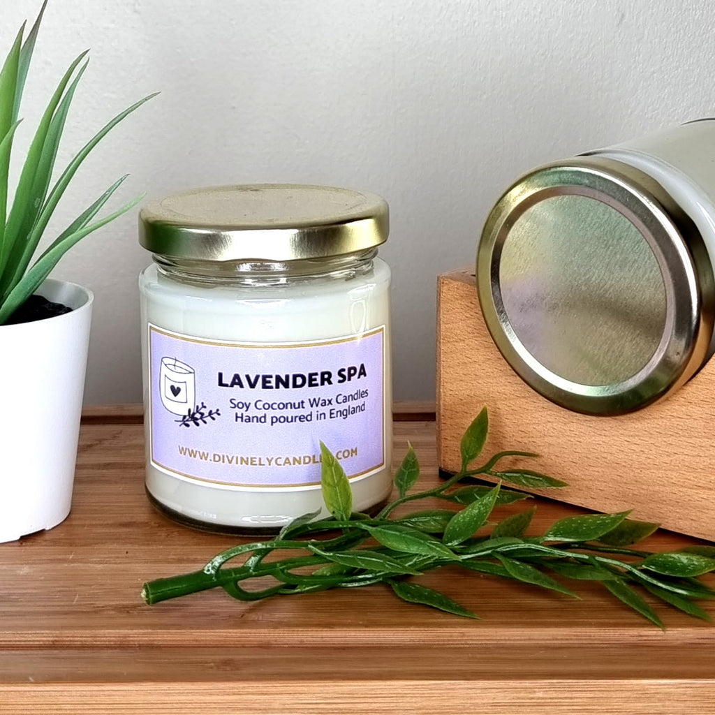 Lavender & Coconut Scented Candle, Soy Wax Candle, Spa Candles
