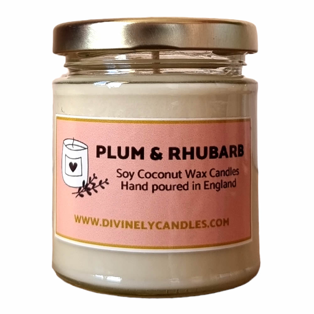 Plum and Rhubarb Soy Coconut Wax Candle
